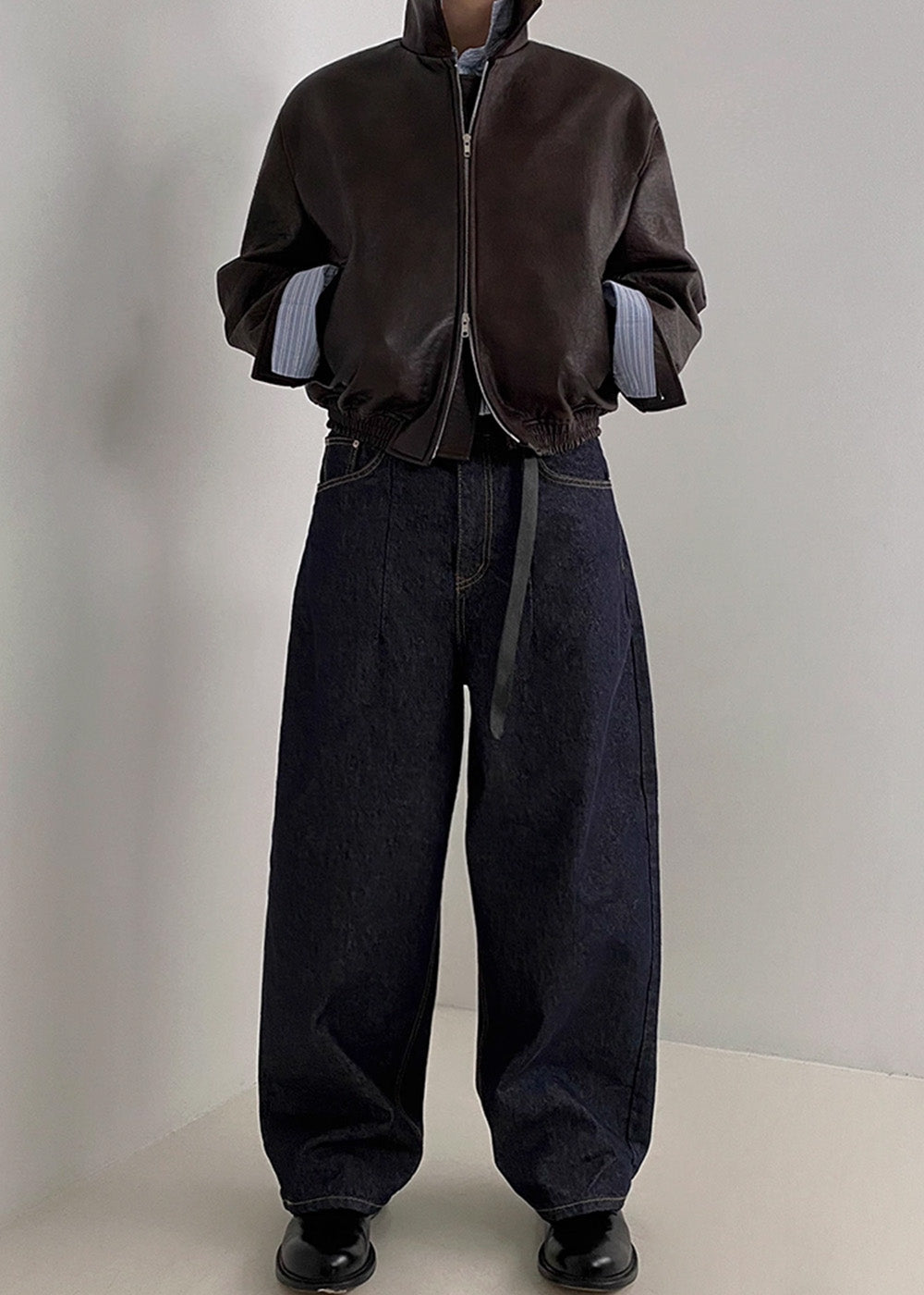 DOUBLE ZIP LEATHER JACKET BEDES4519