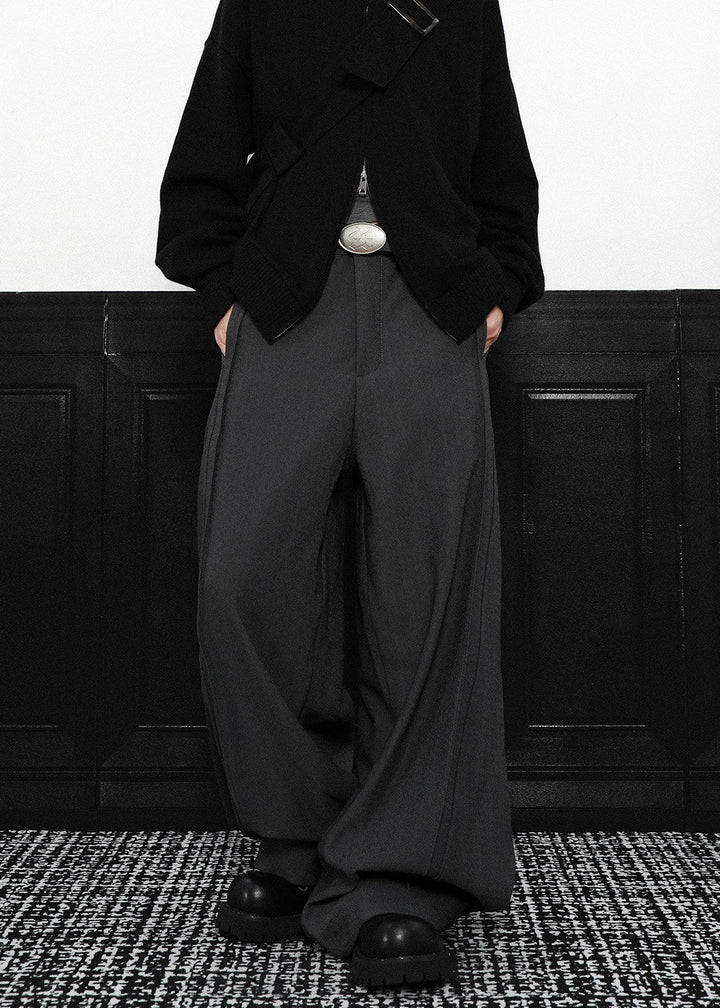 URBAN DRAPE WIDE BAGGY SLACKS AEDES4563 - Deuku