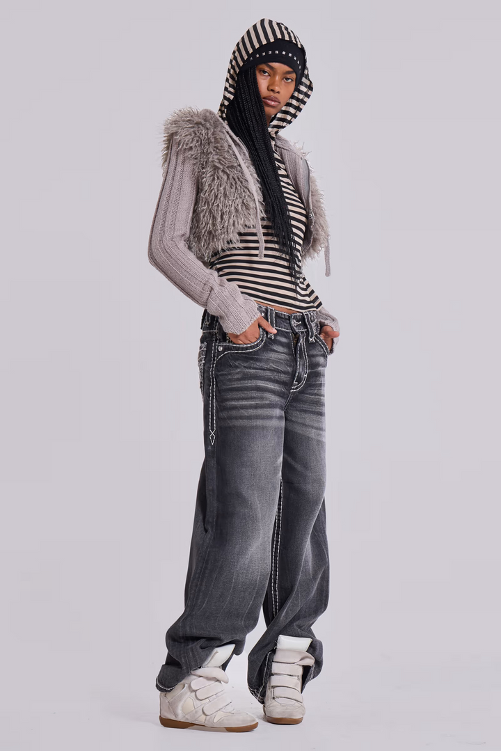 STRIPE HOODED SLIM TOP BEDES4616