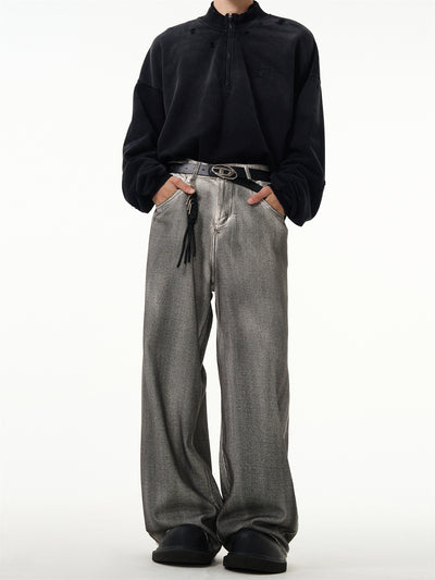 WASHED STRAIGHT WIDE DENIM PANTS MXDES3278