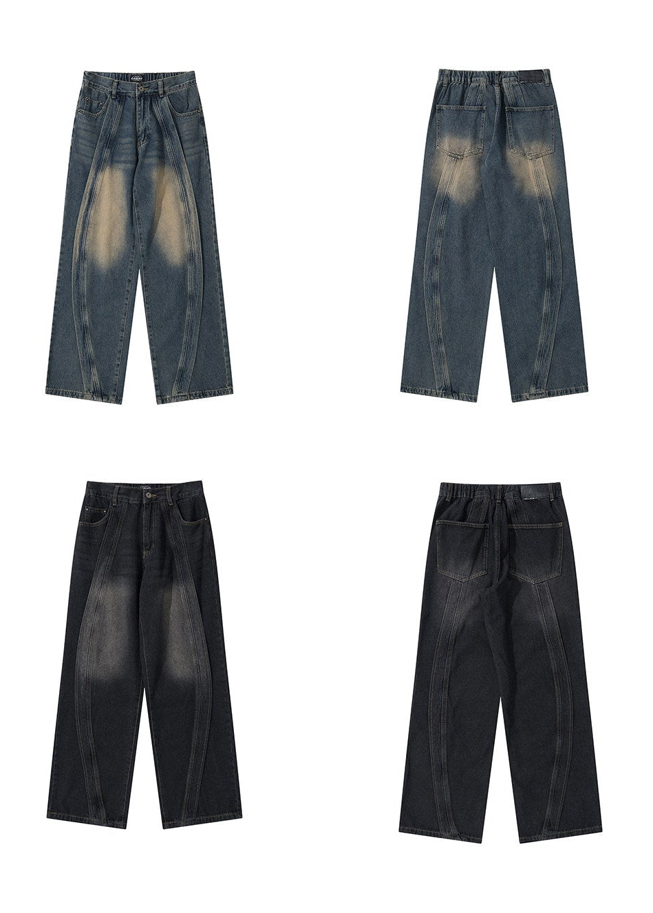 STITCH WIDE DENIM PANTS MXDES2914