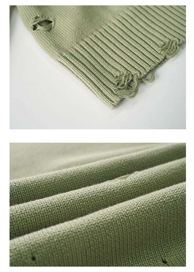 DAMAGED KNIT PULLOVER BEDES4526