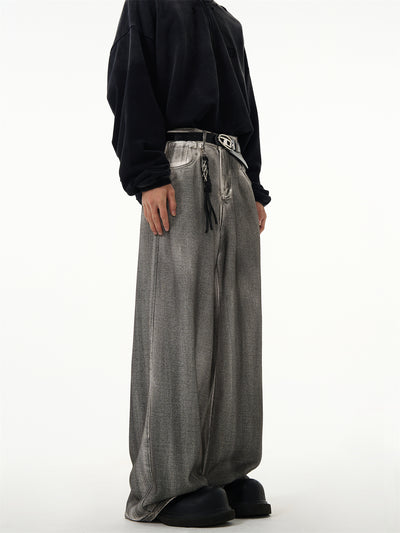 WASHED STRAIGHT WIDE DENIM PANTS MXDES3278