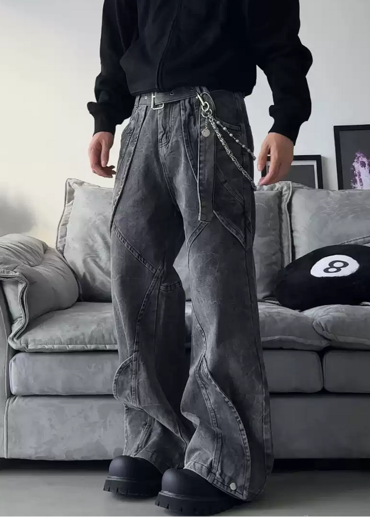 SWITCHING DESIGHNED DENIM PANTS DFDES4491