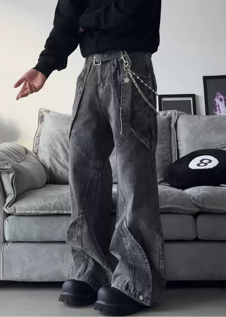 SWITCHING DESIGHNED DENIM PANTS DFDES4491