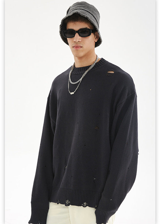 DAMAGED KNIT PULLOVER BEDES4526