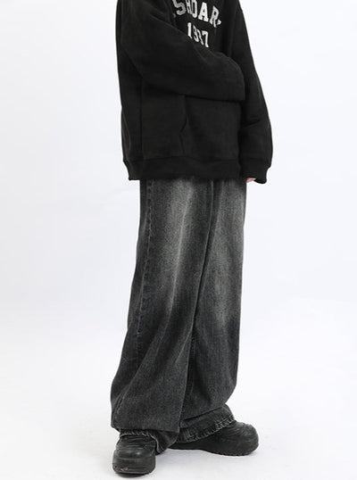 BICOLOR WIDE DENIM PANTS ASDES3270