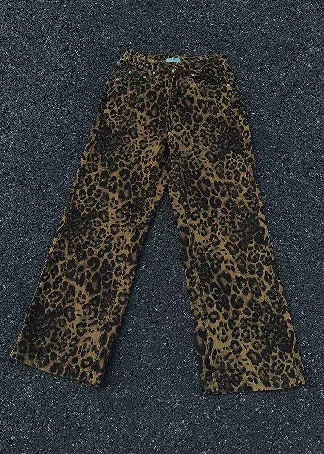 SHADOW LEOPARD DENIM PANTS AEDES4567 - Deuku