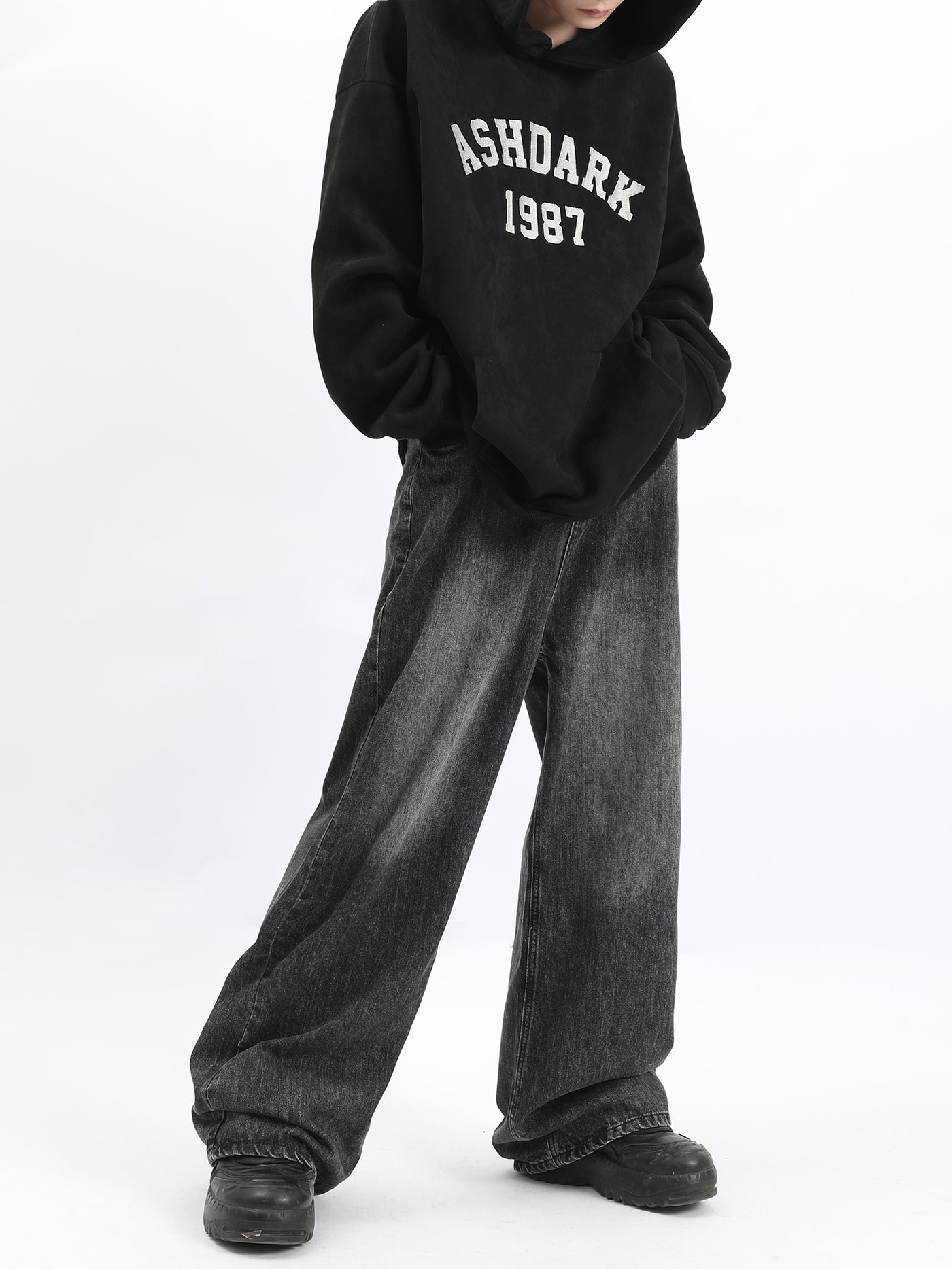 BICOLOR WIDE DENIM PANTS ASDES3270