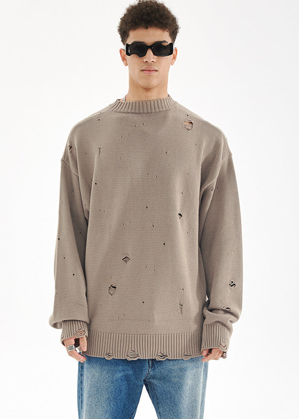 DAMAGED KNIT PULLOVER BEDES4526