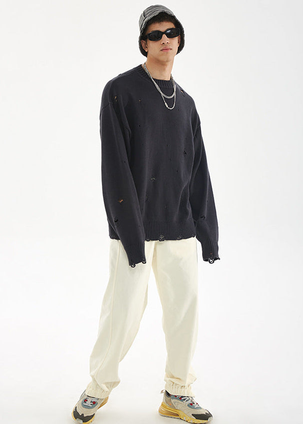 DAMAGED KNIT PULLOVER BEDES4526