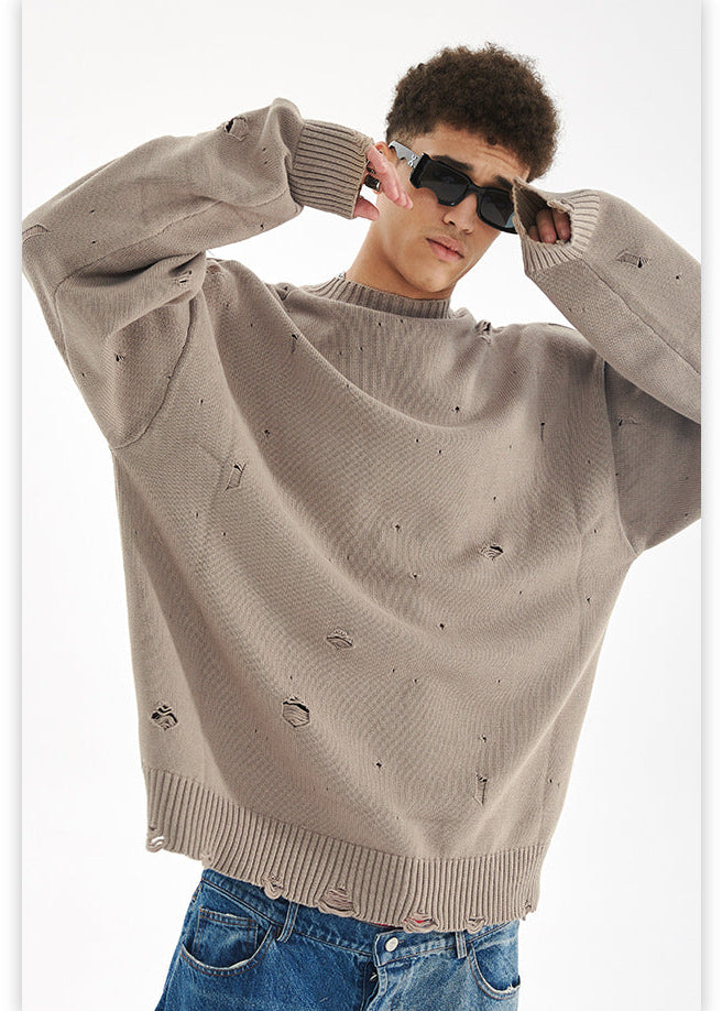 DAMAGED KNIT PULLOVER BEDES4526