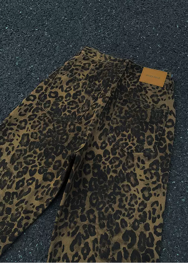 SHADOW LEOPARD DENIM PANTS AEDES4567 - Deuku