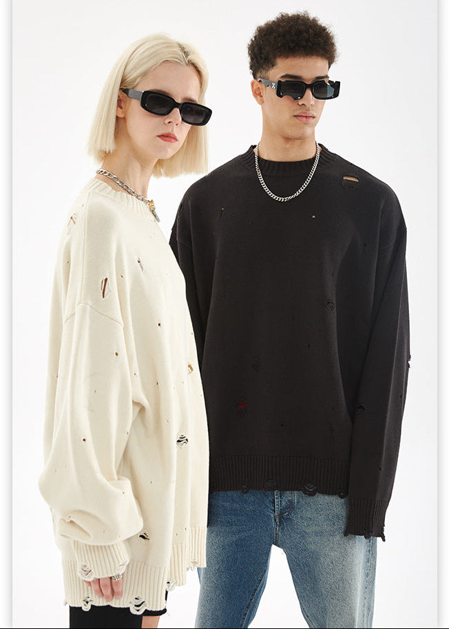 DAMAGED KNIT PULLOVER BEDES4526