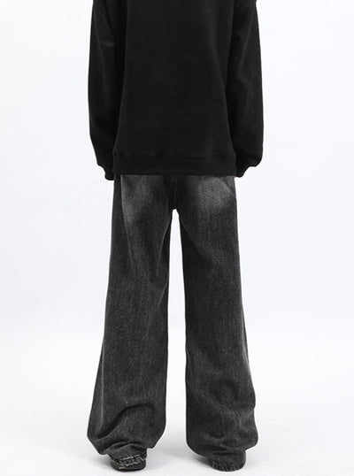 BICOLOR WIDE DENIM PANTS ASDES3270
