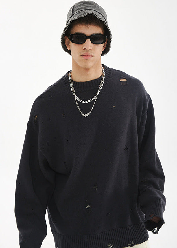 DAMAGED KNIT PULLOVER BEDES4526
