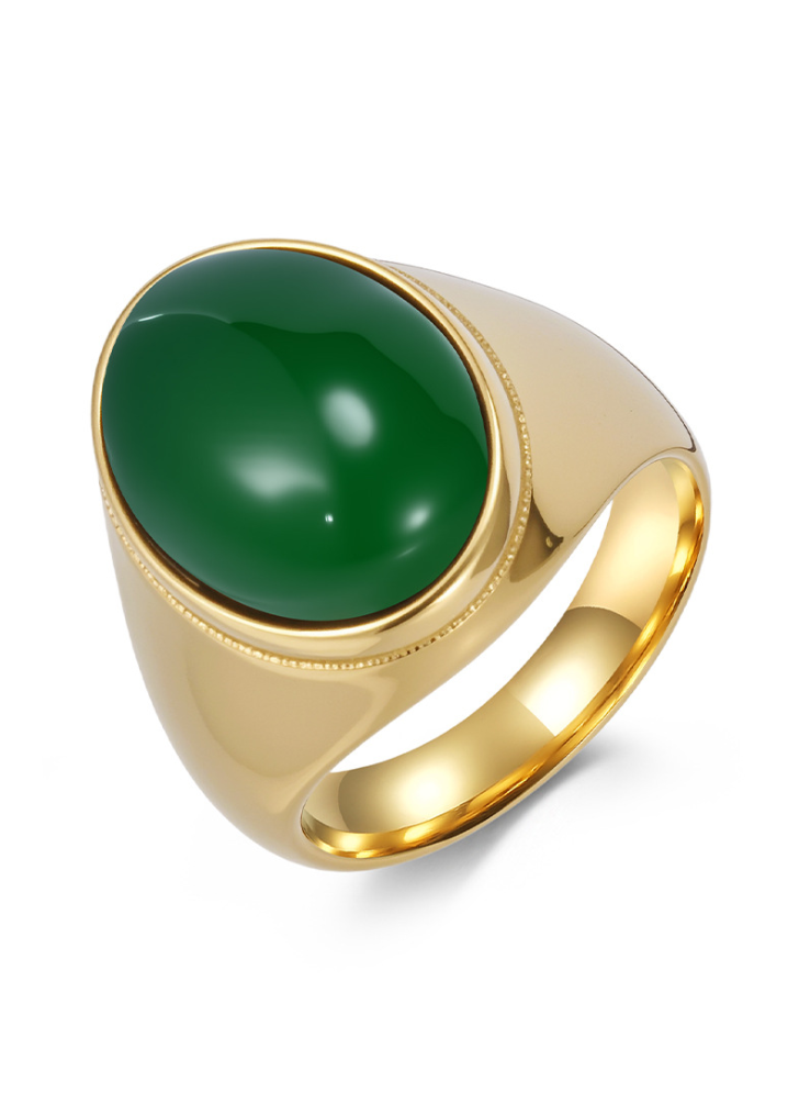 OVAL STONE STAINLESS RING BEDES4704