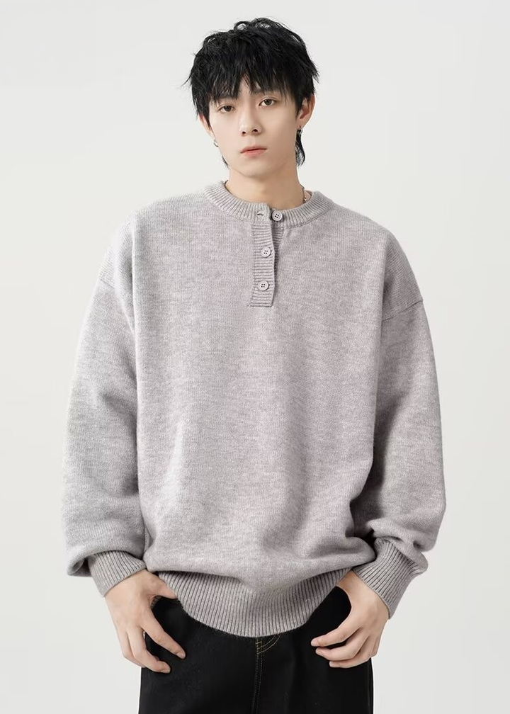 【サイズ依頼中】HENLEY NECK RELAXED KNIT BEDES4762