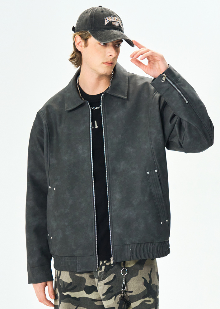 VINTAGELIKE WASH ZIP-UP JACKET BEDES4770