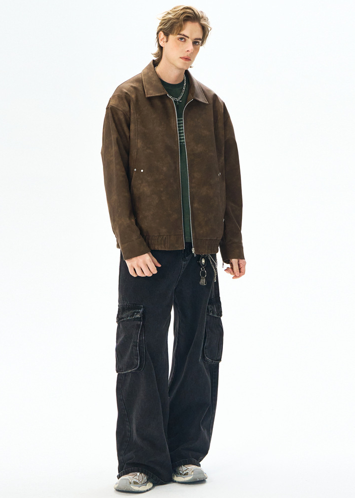 VINTAGELIKE WASH ZIP-UP JACKET BEDES4770