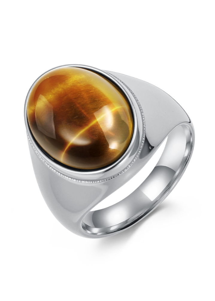 OVAL STONE STAINLESS RING BEDES4704