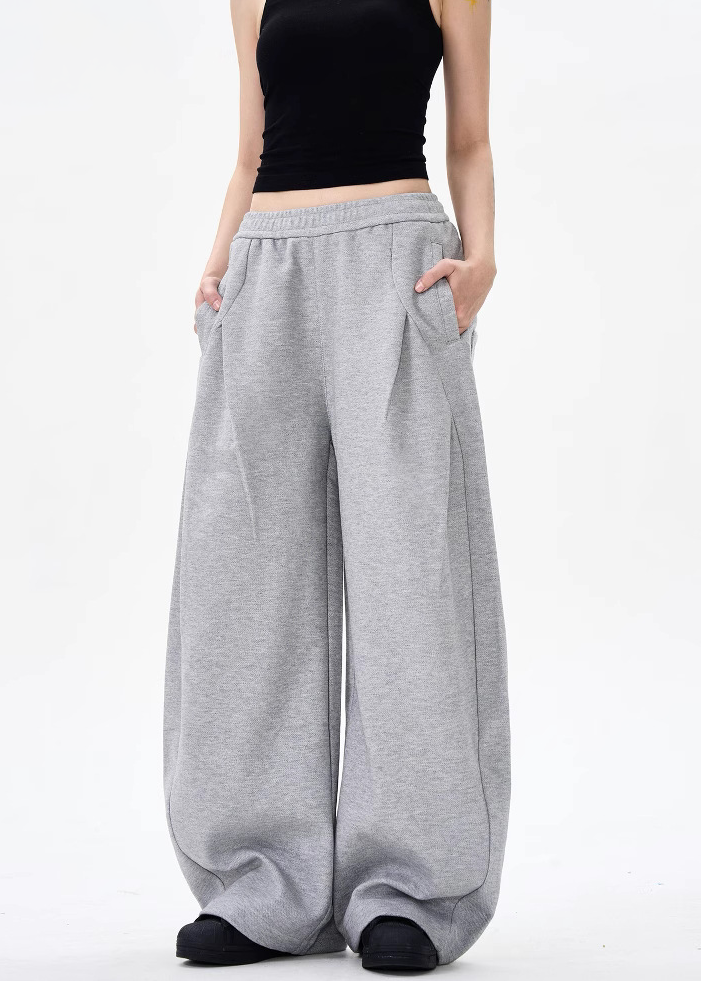 CURVED TUCK WIDE SWEAT PANTS BEDES4761