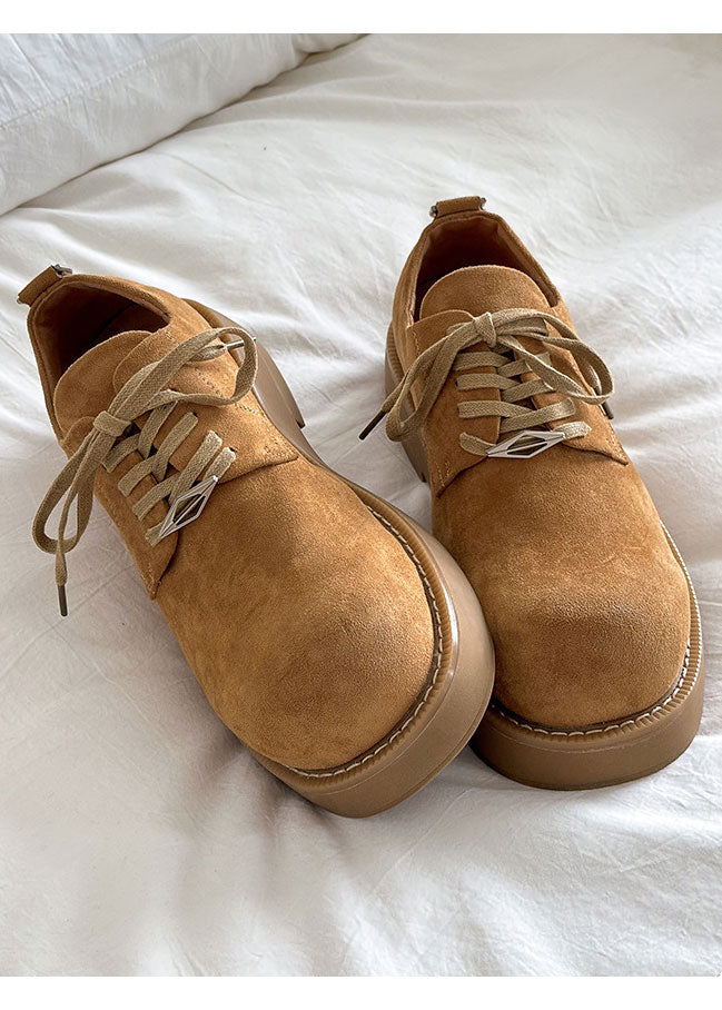 CHUNKY SOLE SUEDE DERBY SHOES BEDES4766
