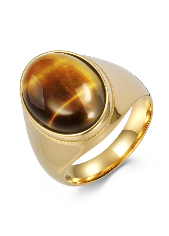OVAL STONE STAINLESS RING BEDES4704