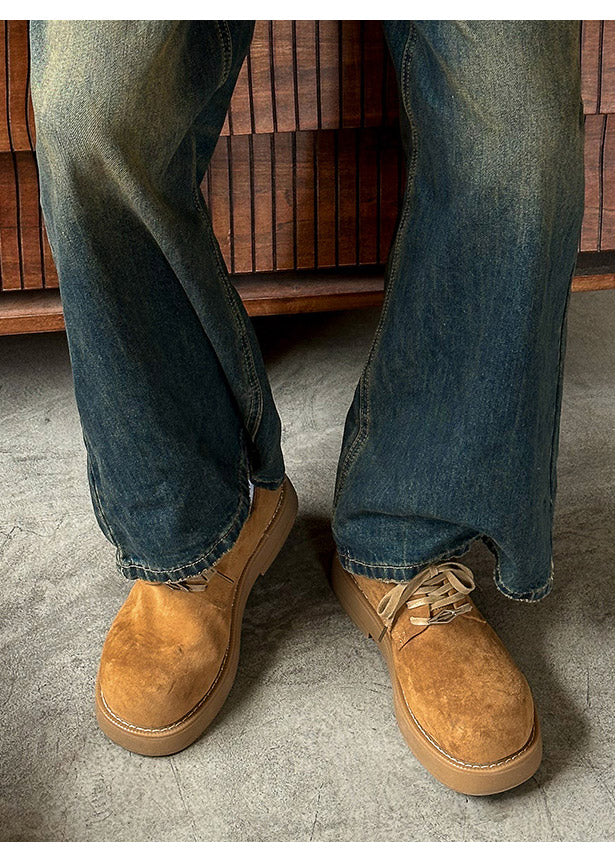 CHUNKY SOLE SUEDE DERBY SHOES BEDES4766