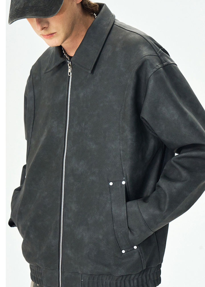 VINTAGELIKE WASH ZIP-UP JACKET BEDES4770