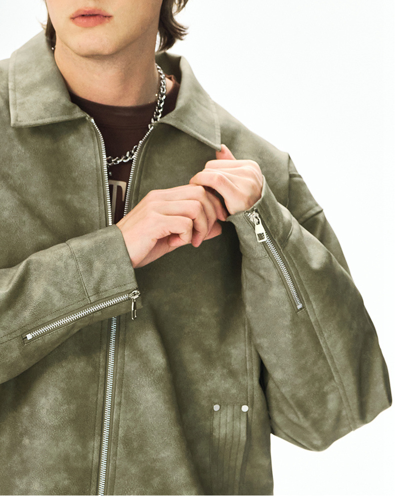 VINTAGELIKE WASH ZIP-UP JACKET BEDES4770