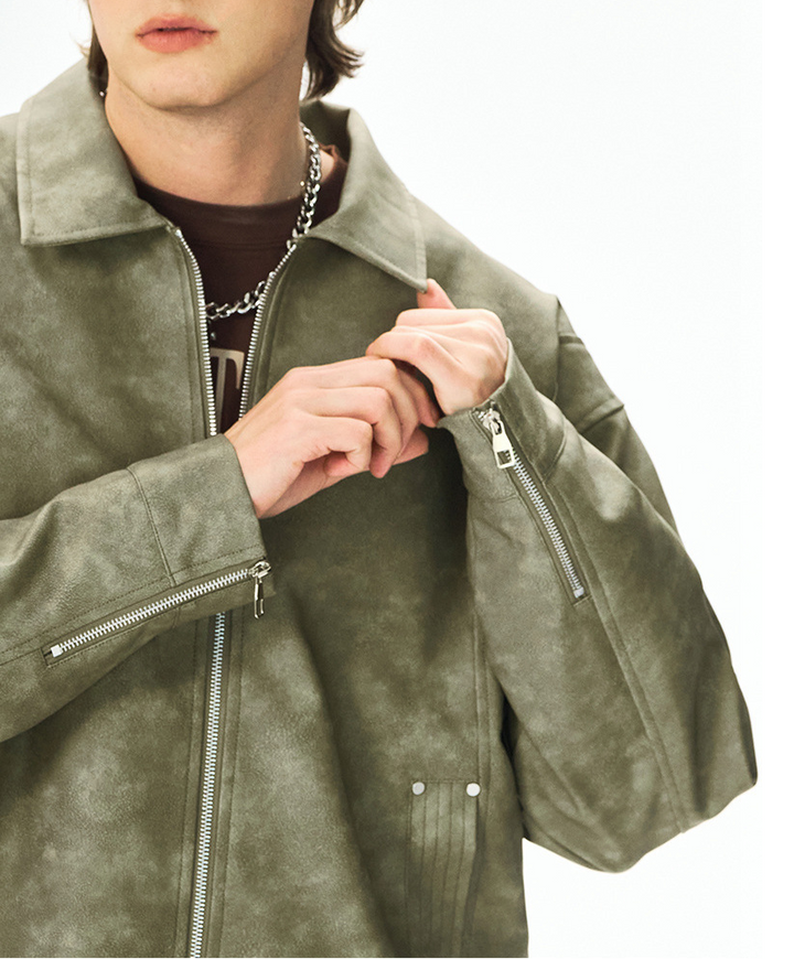 VINTAGELIKE WASH ZIP-UP JACKET BEDES4770