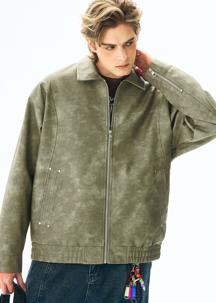 VINTAGELIKE WASH ZIP-UP JACKET BEDES4770