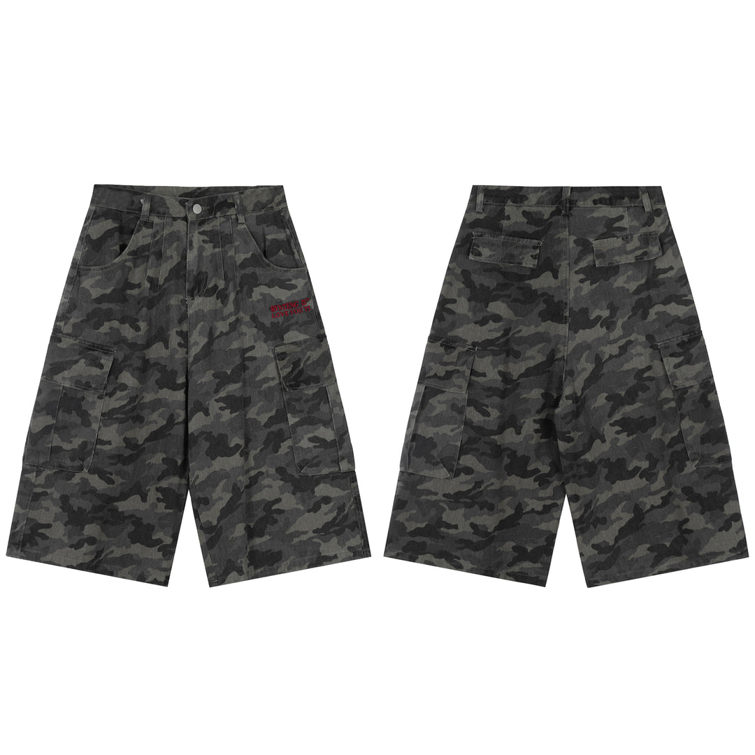 WIDE FIT CAMO CARGO SHORTS BEDES4673