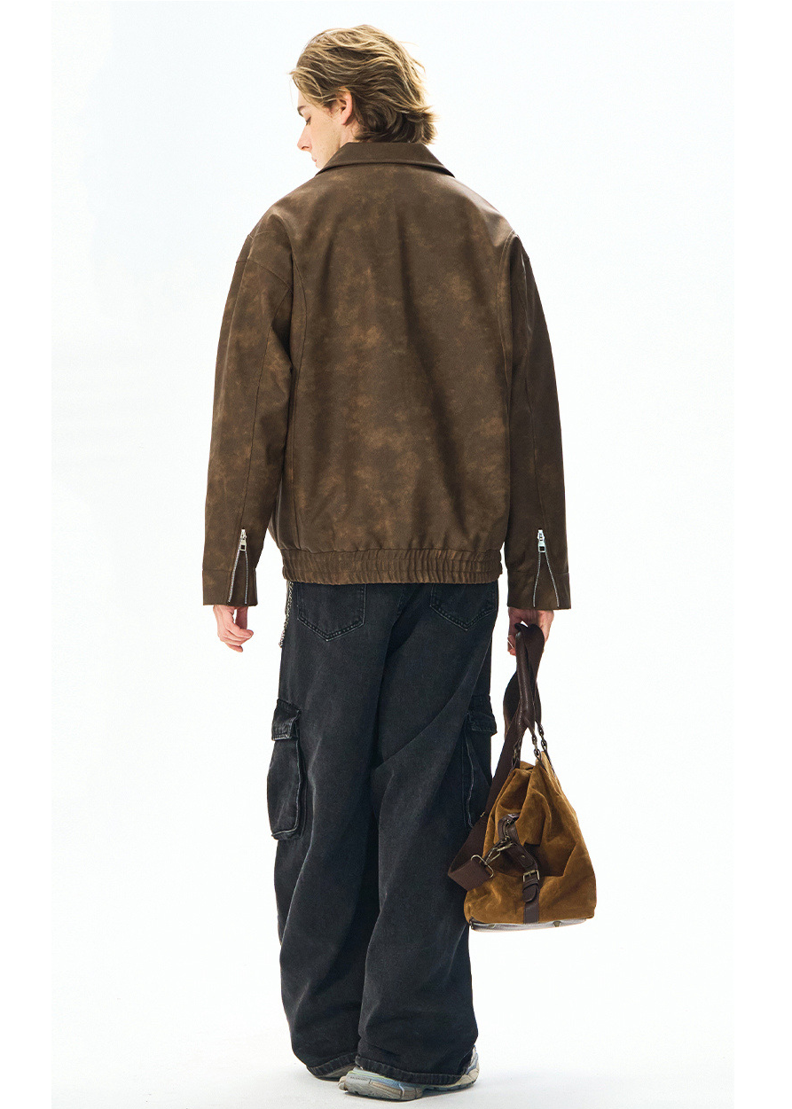 VINTAGELIKE WASH ZIP-UP JACKET BEDES4770