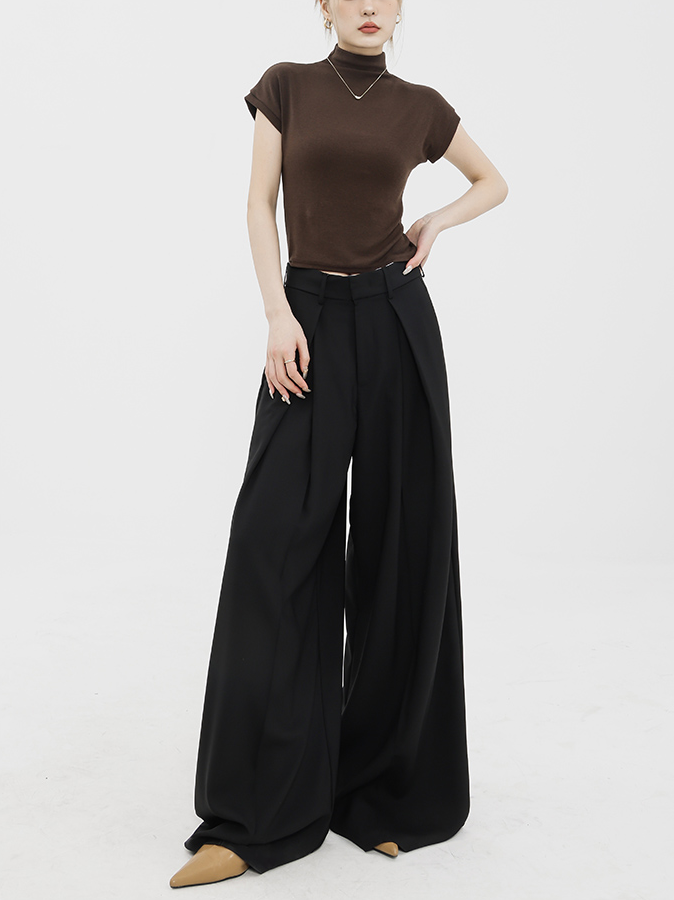 DEEP TUCK WIDE SLACKS ABDES2365
