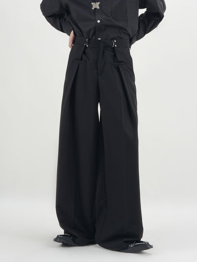 DEEP TUCK WIDE FLARE  SLACKS LGDES1895