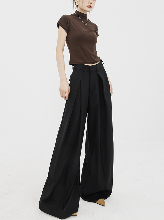 DEEP TUCK WIDE SLACKS ABDES2365