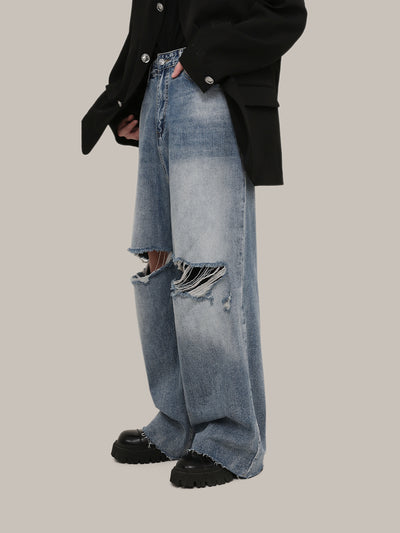 DAMAGED WASHED DENIM PANTS GBDES2317
