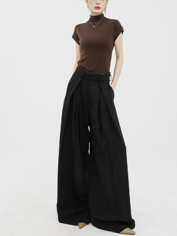 DEEP TUCK WIDE SLACKS ABDES2365