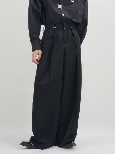 DEEP TUCK WIDE FLARE  SLACKS LGDES1895