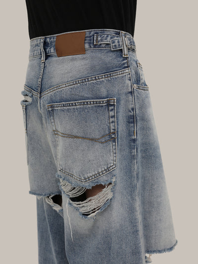 DAMAGED WASHED DENIM PANTS GBDES2317