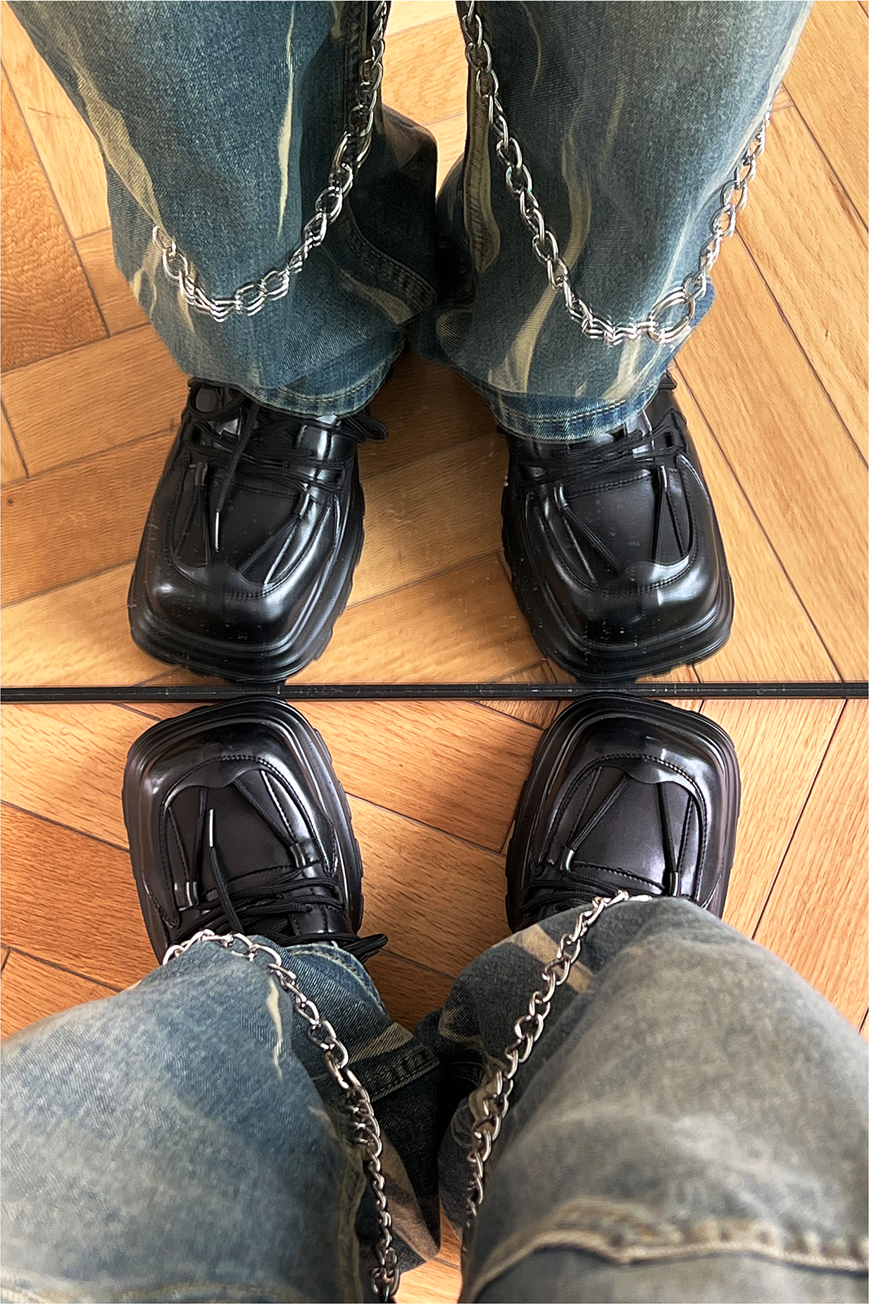 SQUARE TOE PLATFORM SHOES DES2356