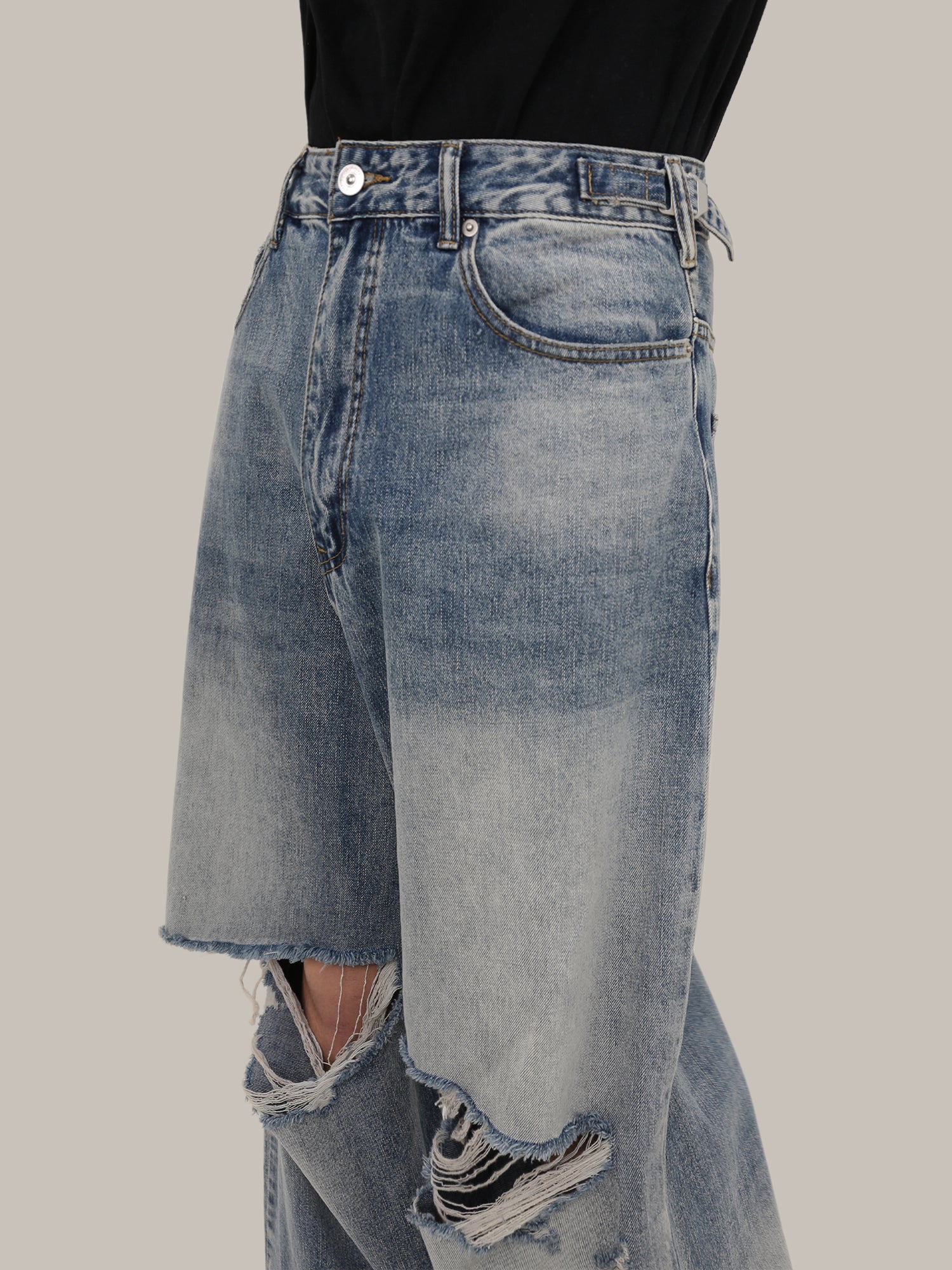 DAMAGED WASHED DENIM PANTS GBDES2317